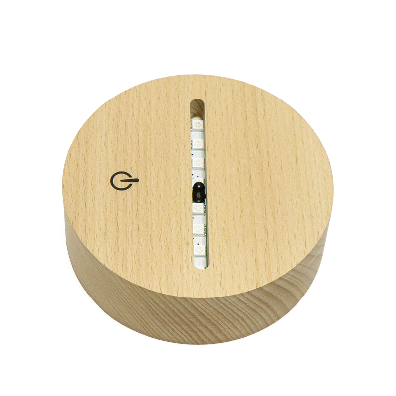 16 Farben RGB AA Batterie angetriebene Holz -LED -Basis mit Fernbedienung