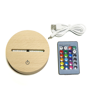 16 Farben RGB AA Batterie angetriebene Holz -LED -Basis mit Fernbedienung
