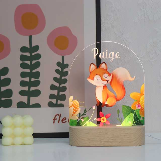 Tierreihe Nightlight Fox Muster USB -Acryllampe