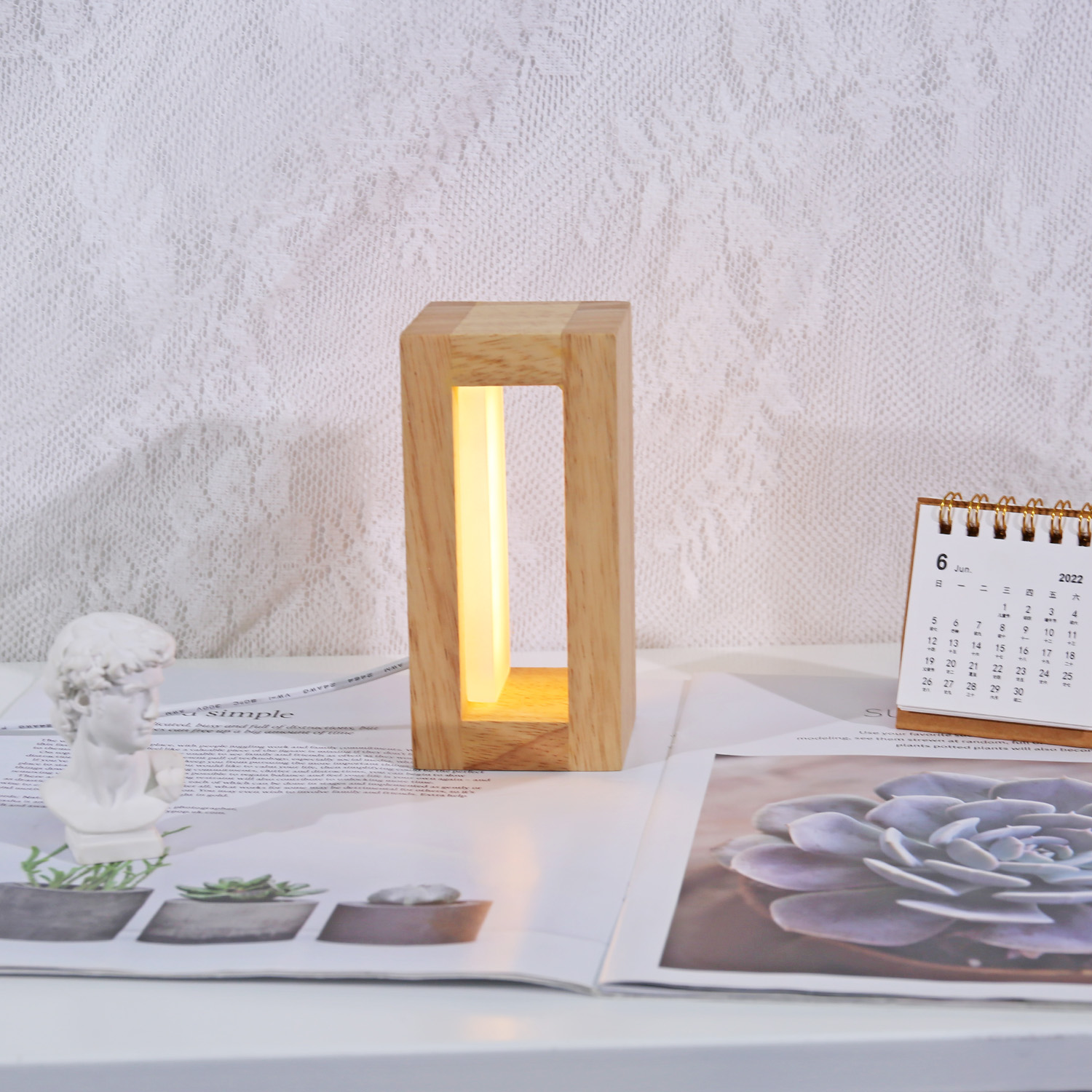  INS Creative einfache Massivholz -Schreibtischlampe