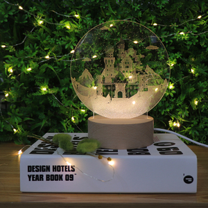Kreatives Geschenk Cutomized Design Castle Acryl in der Schreibtischlampe geschnitzt