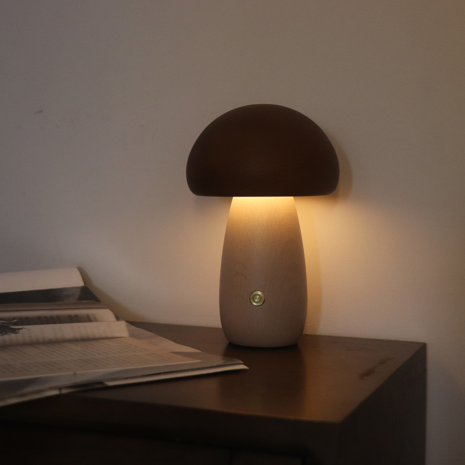 Farbe - blockierte Holzpilzlampe