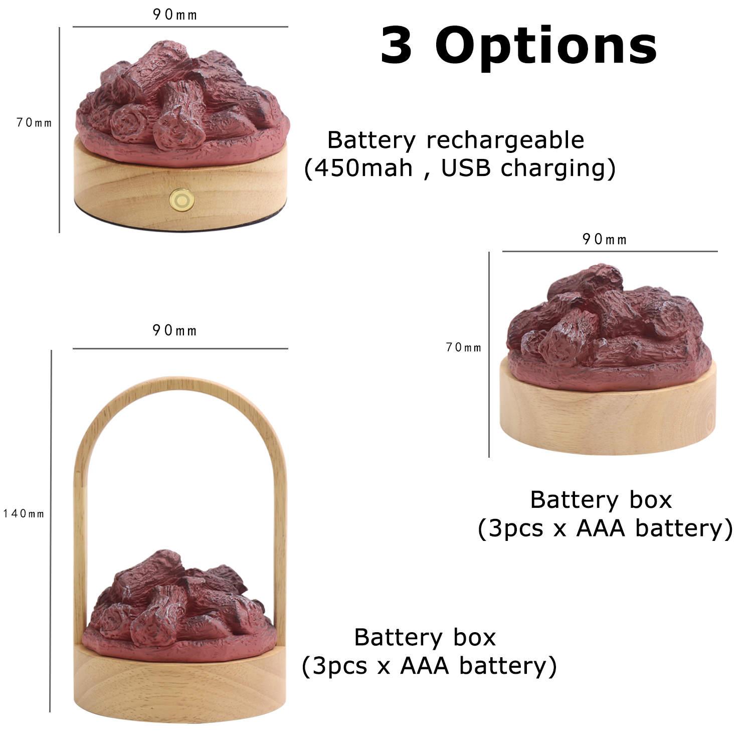 Weißes Geräuschflamme LED -Nachtlicht LED