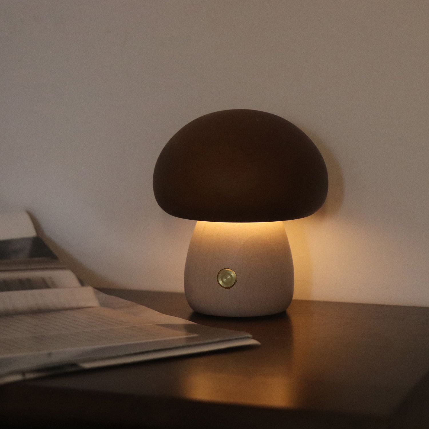 Farbe - blockierte Holzpilzlampe