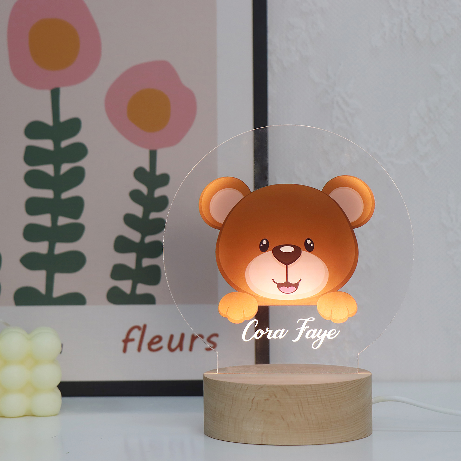 Süße Tiere Acryl uV Nachtlicht 