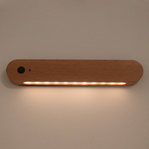 Holzspiegel vordere Licht USB -Magnetsensor Wandleuchte