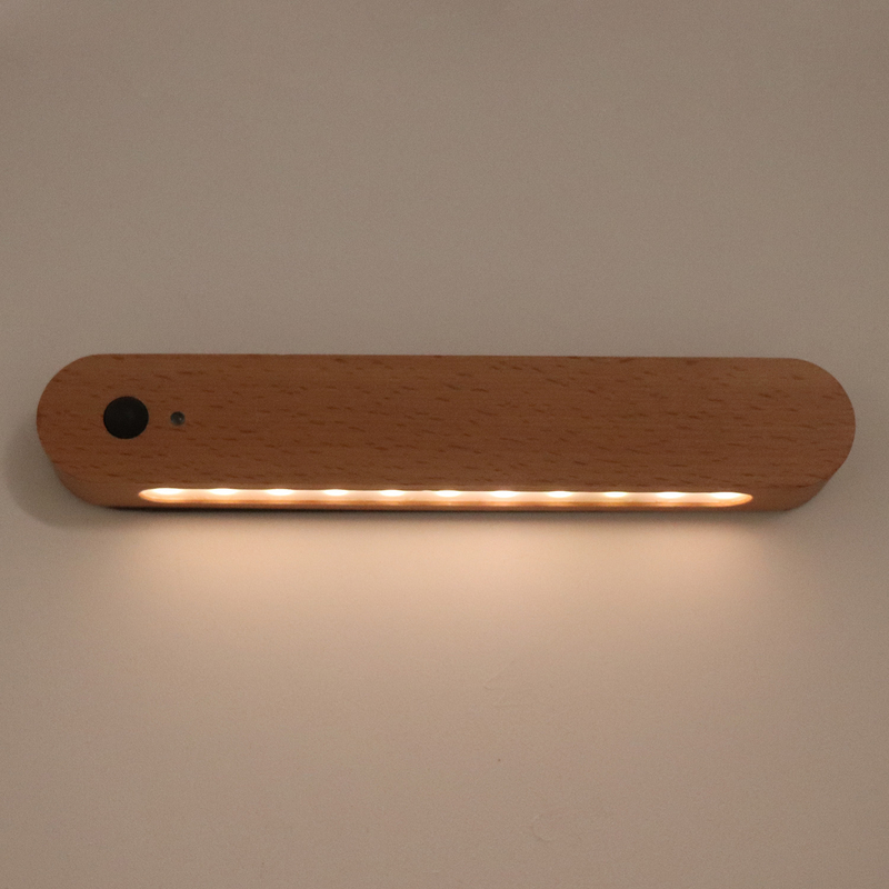 Holzspiegel vordere Licht USB -Magnetsensor Wandleuchte