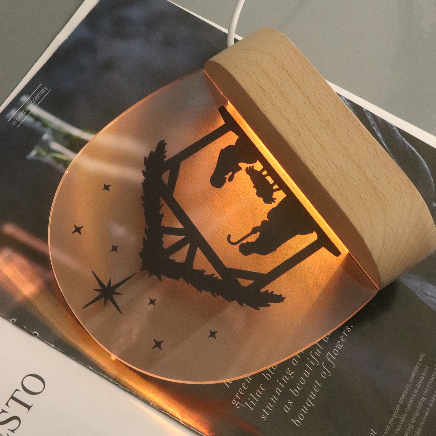 Weihnachten Nachtlampje Jesus Acryl UV Nachtlichtlampe