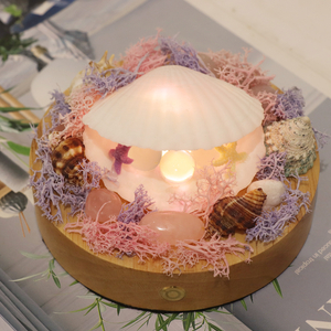 Handgefertigte Schalenschuhe kleine Tischlampe mit Wellenschall