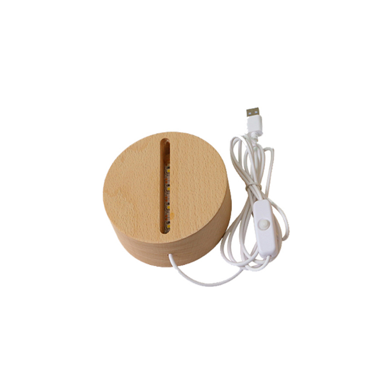 USB -Holz -LED -Nachtlampenbasis für Acryl
