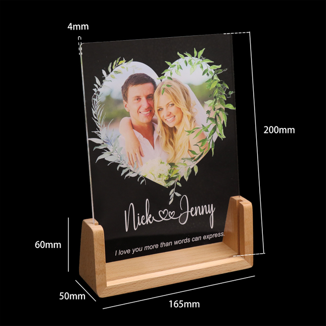 Acrylnachtlicht U-förmige Halterung Custom Photo Frame Light