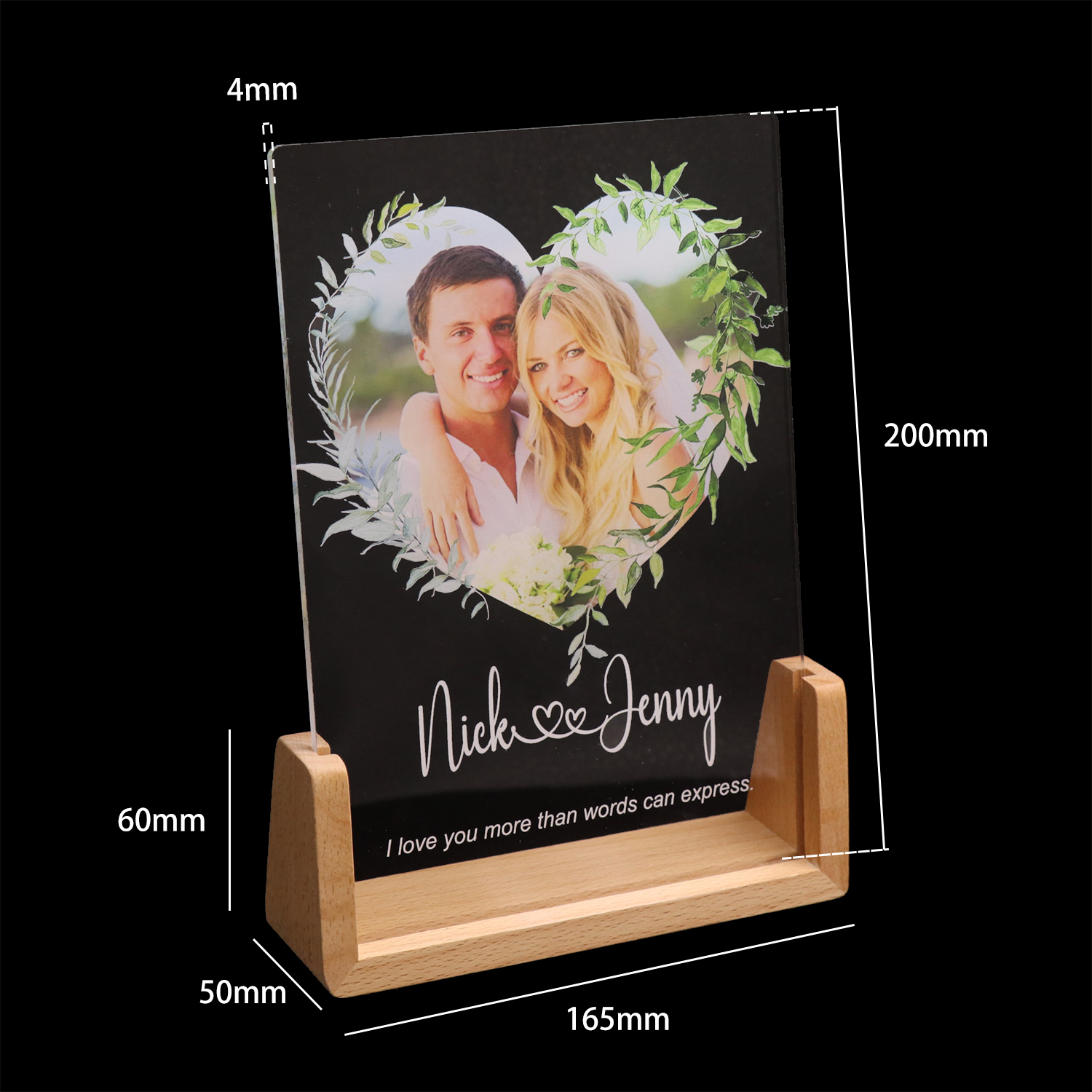 Acrylnachtlicht U-förmige Halterung Custom Photo Frame Light