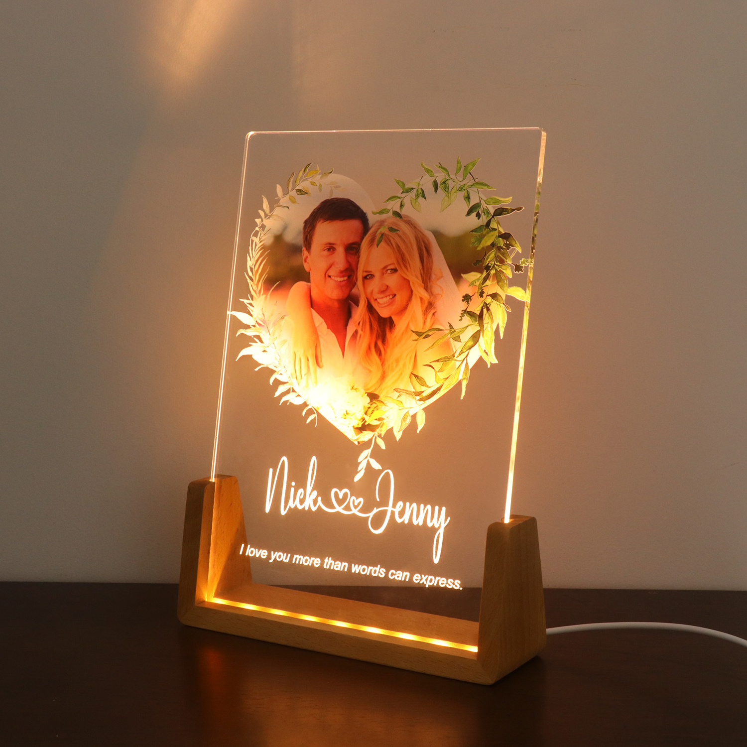 Acrylnachtlicht U-förmige Halterung Custom Photo Frame Light