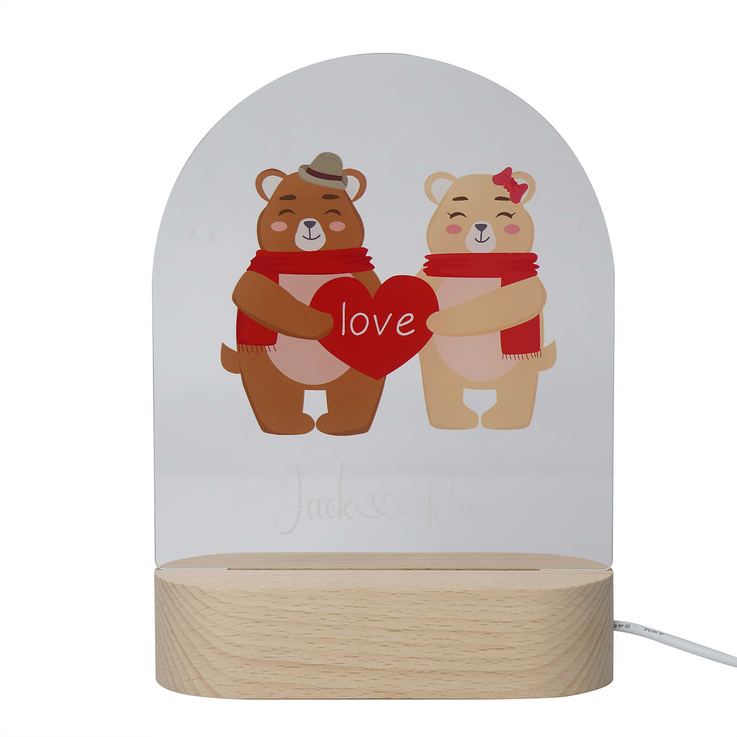 Benutzerdefinierter Name UV Acryllampe kleines Tier USB -Nachtlicht